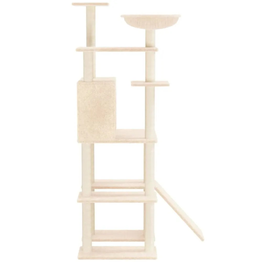 vidaXL Productos Para Mascotas-Rascador para gatos con postes de sisal 166 cm