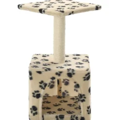 vidaXL Productos Para Mascotas-Rascador para gatos con poste de sisal 55 cm huellas beige