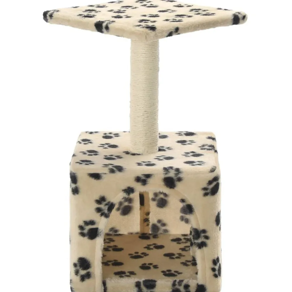 vidaXL Productos Para Mascotas-Rascador para gatos con poste de sisal 55 cm huellas beige