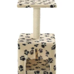 vidaXL Productos Para Mascotas-Rascador para gatos con poste de sisal 55 cm huellas beige