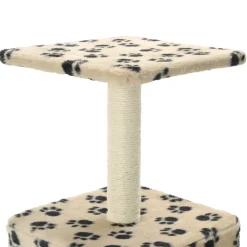 vidaXL Productos Para Mascotas-Rascador para gatos con poste de sisal 55 cm huellas beige