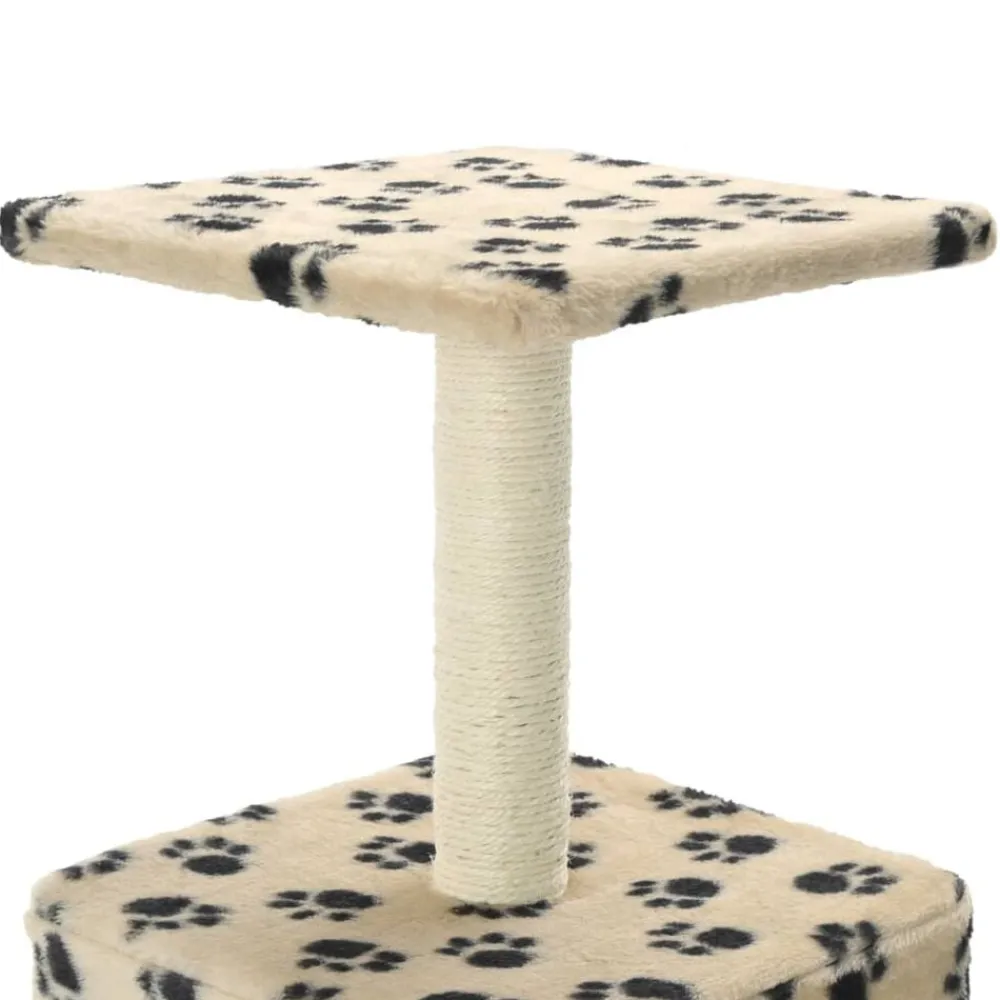 vidaXL Productos Para Mascotas-Rascador para gatos con poste de sisal 55 cm huellas beige