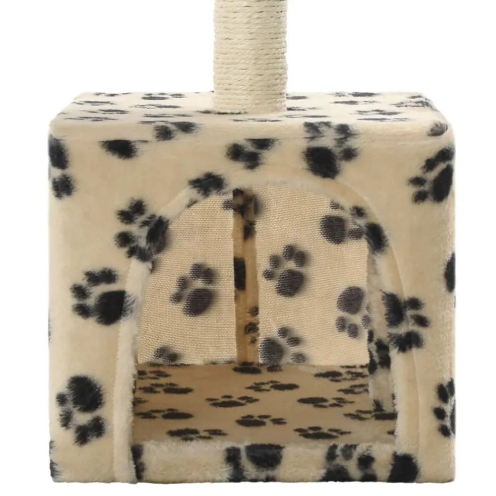 vidaXL Productos Para Mascotas-Rascador para gatos con poste de sisal 55 cm huellas beige