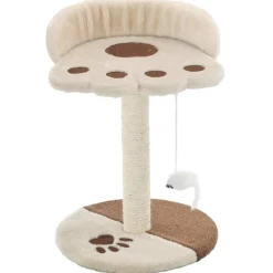 vidaXL Productos Para Mascotas-Rascador para gatos con poste de sisal 40 cm beige y marrón