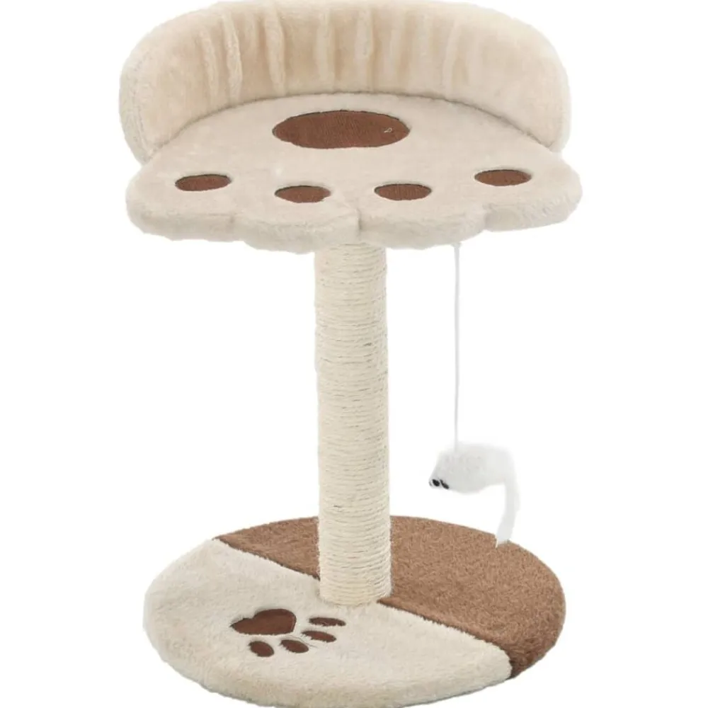 vidaXL Productos Para Mascotas-Rascador para gatos con poste de sisal 40 cm beige y marrón