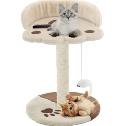 vidaXL Productos Para Mascotas-Rascador para gatos con poste de sisal 40 cm beige y marrón