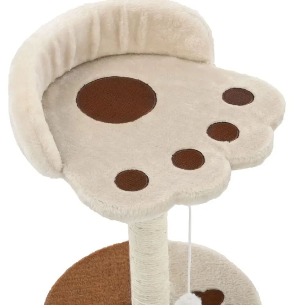 vidaXL Productos Para Mascotas-Rascador para gatos con poste de sisal 40 cm beige y marrón