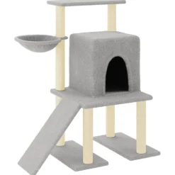 vidaXL Rascador para gatos con postes de sisal 96,5 cm Gris claro Discount