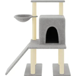 vidaXL Rascador para gatos con postes de sisal 96,5 cm Gris claro Discount