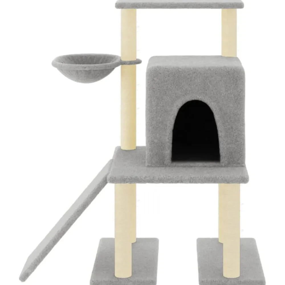 vidaXL Rascador para gatos con postes de sisal 96,5 cm Gris claro Discount
