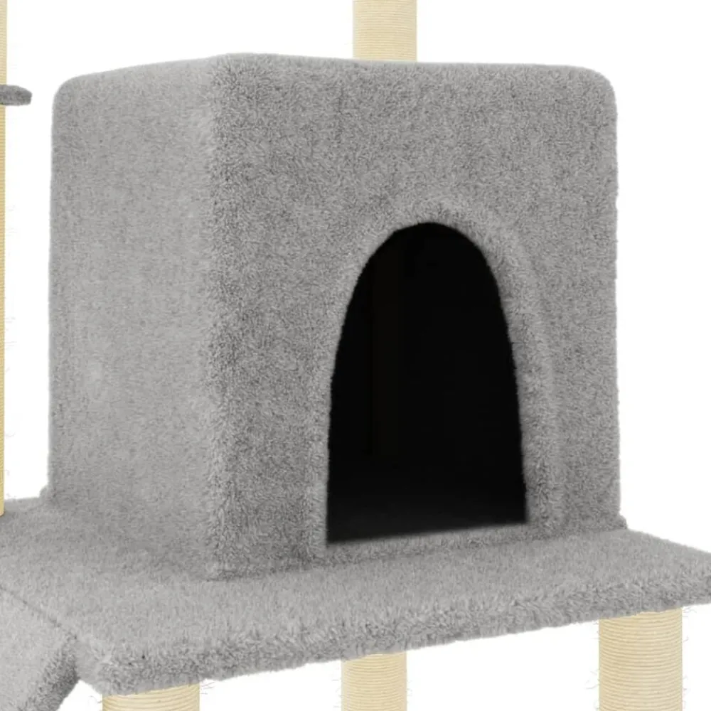 vidaXL Rascador para gatos con postes de sisal 96,5 cm Gris claro Discount