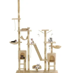 vidaXL Rascador para gatos poste rascador de sisal 230-250 cm Beige Discount