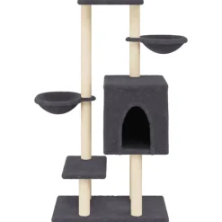 vidaXL Rascador para gatos con postes de sisal 117 cm Gris oscuro