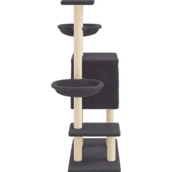 vidaXL Rascador para gatos con postes de sisal 117 cm Gris oscuro
