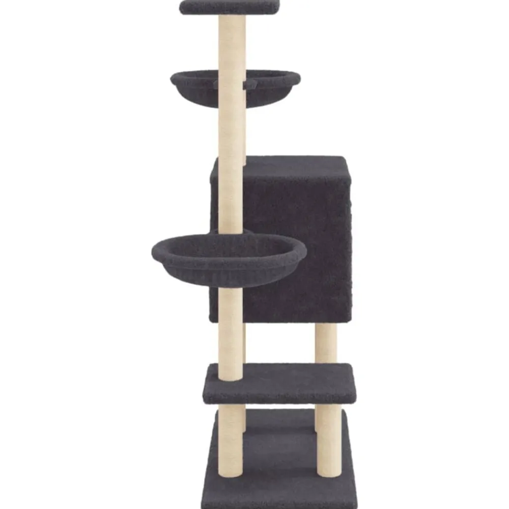 vidaXL Rascador para gatos con postes de sisal 117 cm Gris oscuro