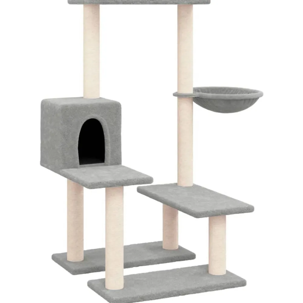 vidaXL Rascador para gatos con postes de sisal 94,5 cm Gris claro Online