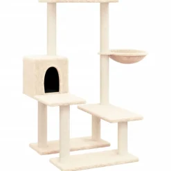 vidaXL Rascador para gatos con postes de sisal color 94,5 cm Crema New