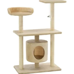vidaXL Rascador para gatos con postes rascadores de sisal 95 cm Beige Sale