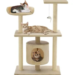 vidaXL Rascador para gatos con postes rascadores de sisal 95 cm Beige Sale
