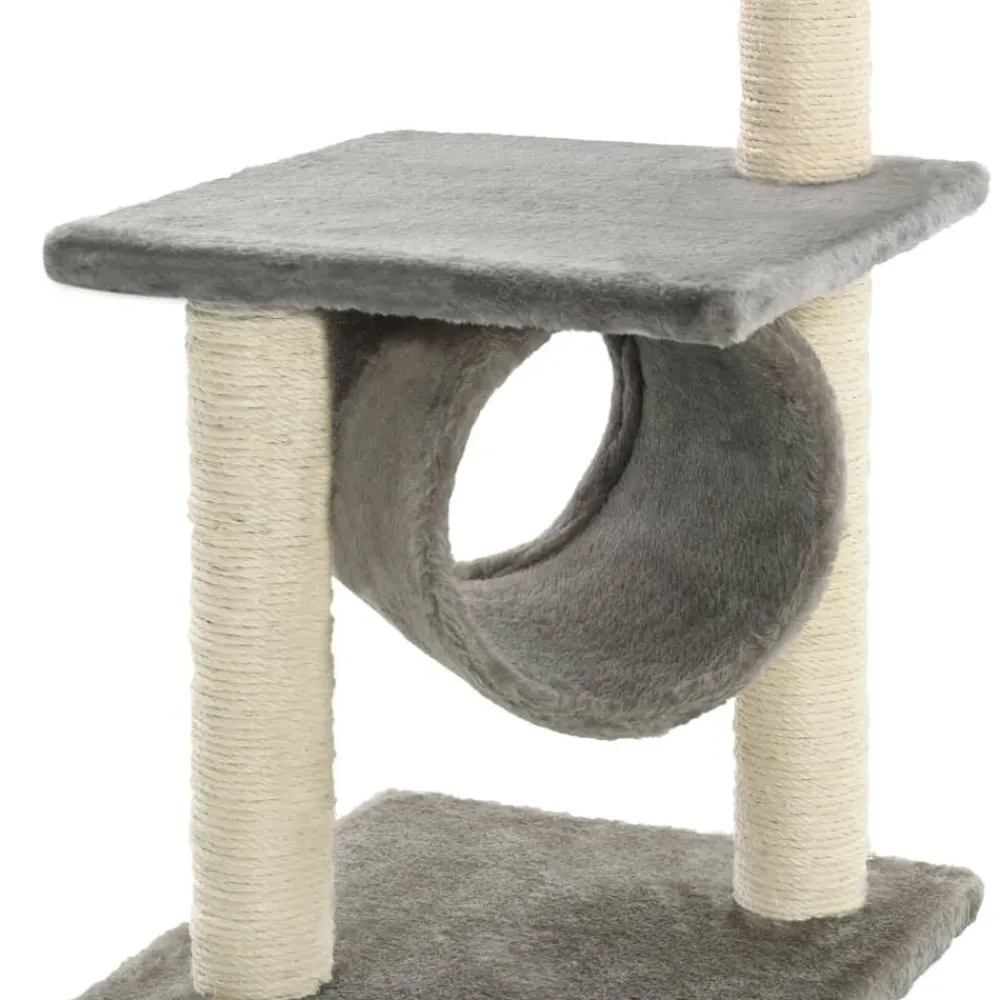 vidaXL Rascador para gatos con poste rascador de sisal 65 cm Gris