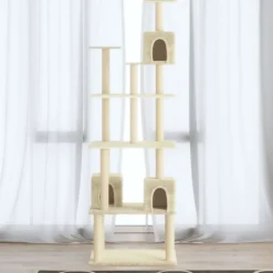 vidaXL Rascador para gatos con postes de sisal 188 cm Crema Outlet