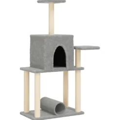 vidaXL Rascador para gatos con postes de sisal 122 cm Gris claro Clearance