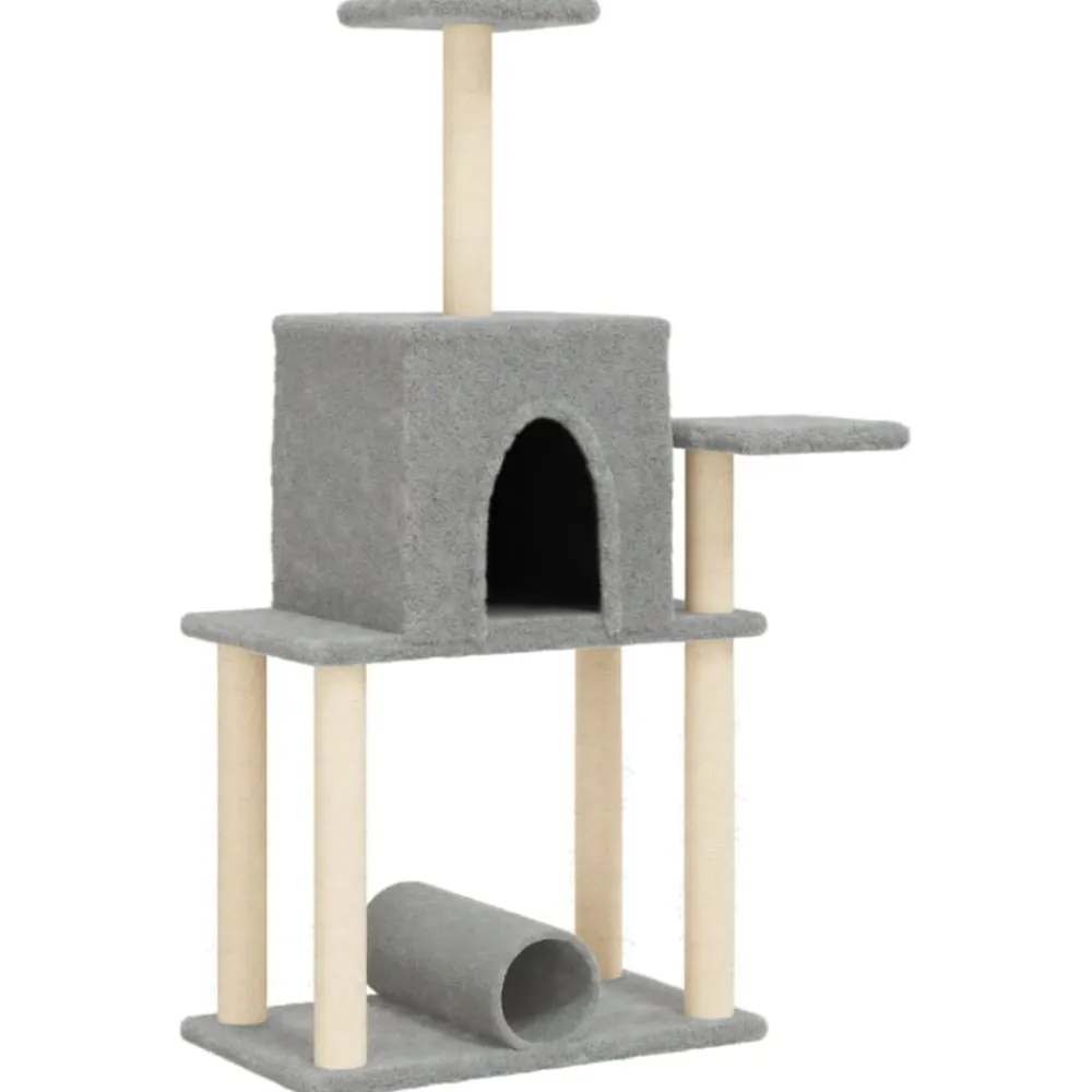 vidaXL Rascador para gatos con postes de sisal 122 cm Gris claro Clearance