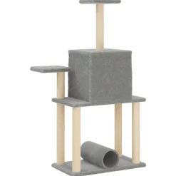vidaXL Rascador para gatos con postes de sisal 122 cm Gris claro Clearance