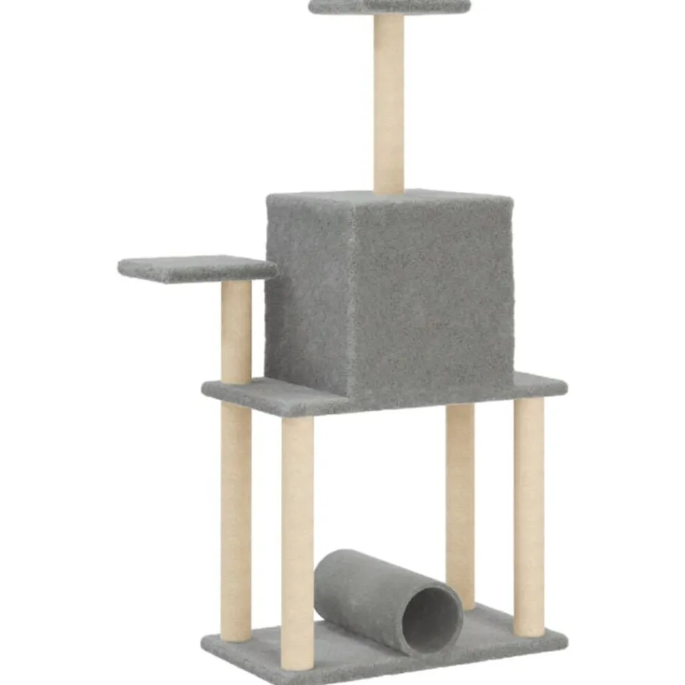 vidaXL Rascador para gatos con postes de sisal 122 cm Gris claro Clearance