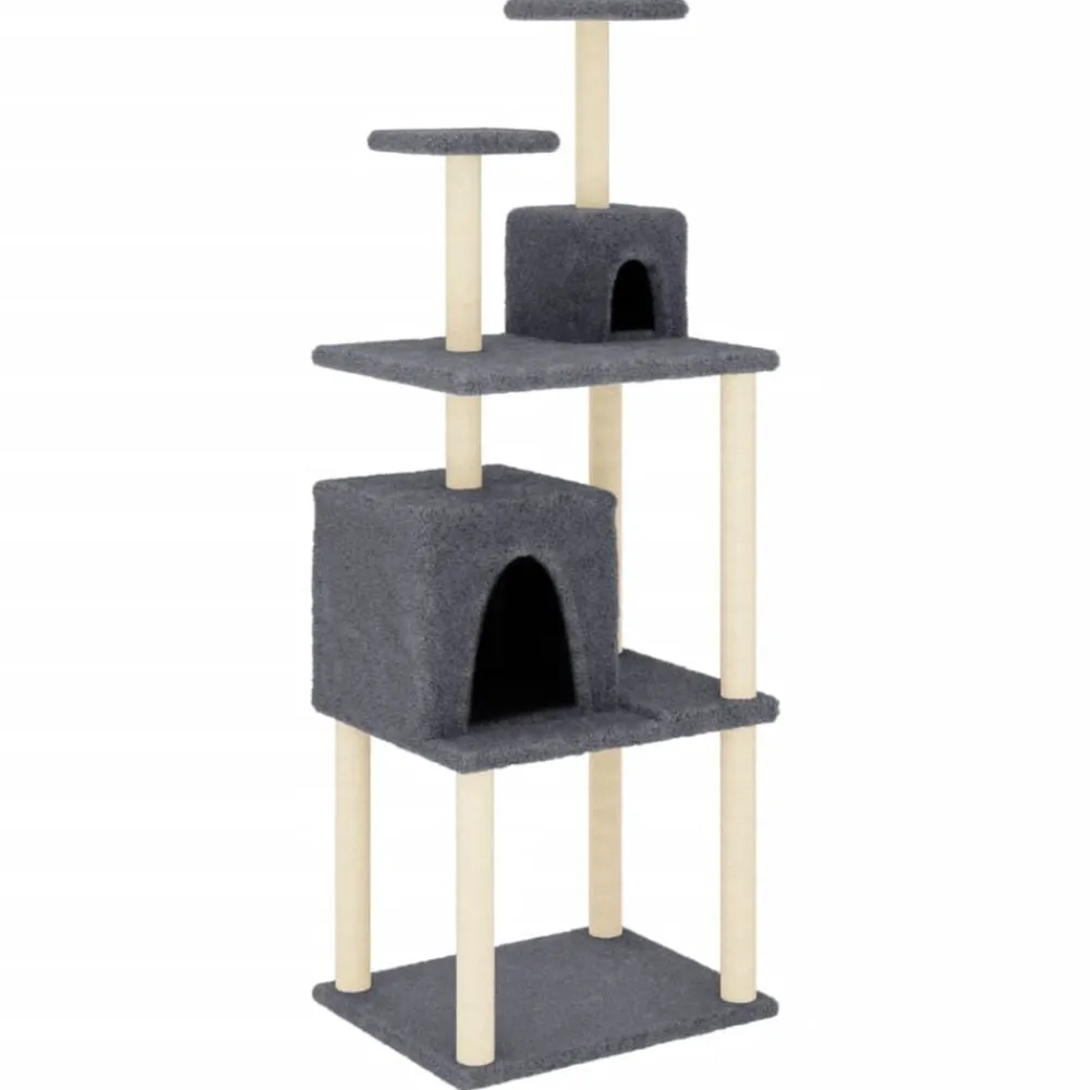 vidaXL Rascador para gatos con postes de sisal 167 cm Gris oscuro New