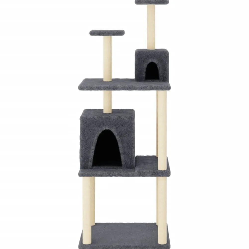 vidaXL Rascador para gatos con postes de sisal 167 cm Gris oscuro New
