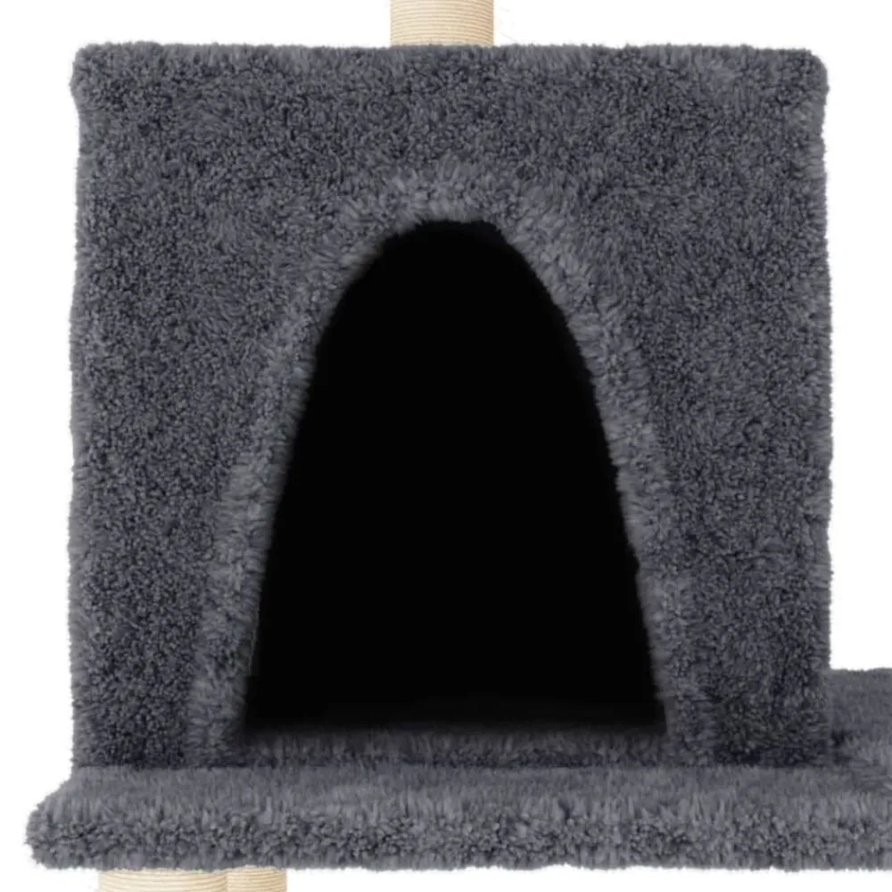 vidaXL Rascador para gatos con postes de sisal 167 cm Gris oscuro New