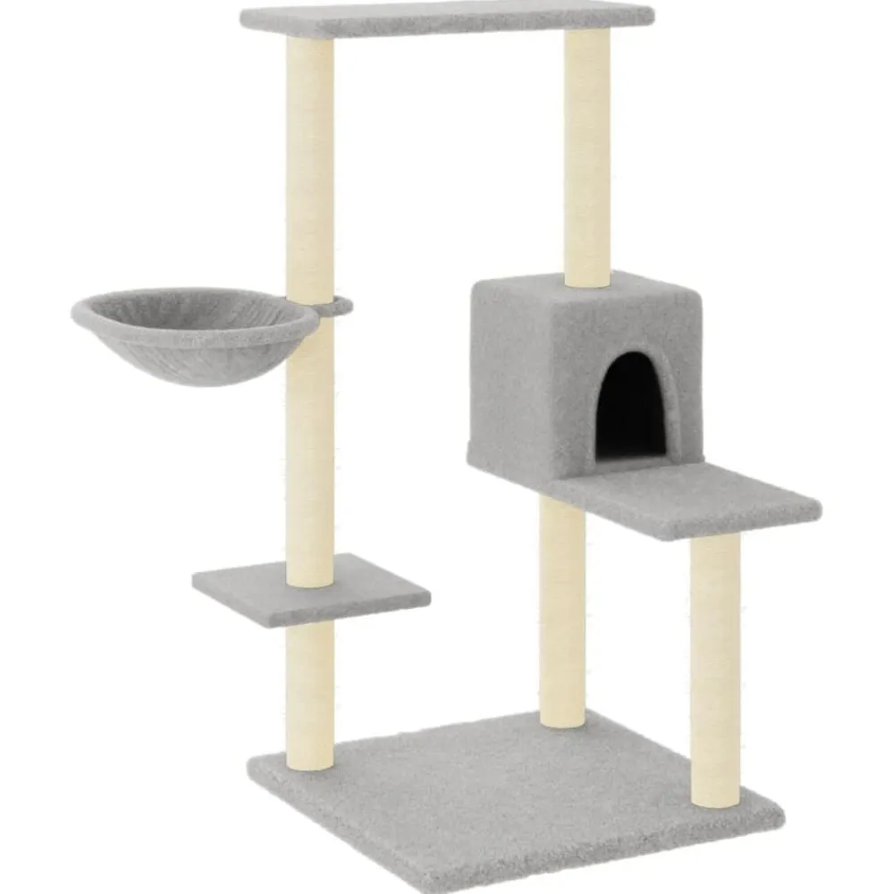 vidaXL Rascador para gatos con postes de sisal 95 cm Gris claro Clearance