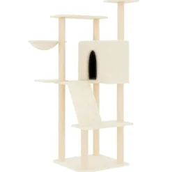 vidaXL Rascador para gatos con postes de sisal color 143 cm Crema Online