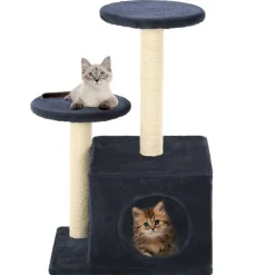 vidaXL Rascador para gatos con poste de sisal 60 cm Azul oscuro Online