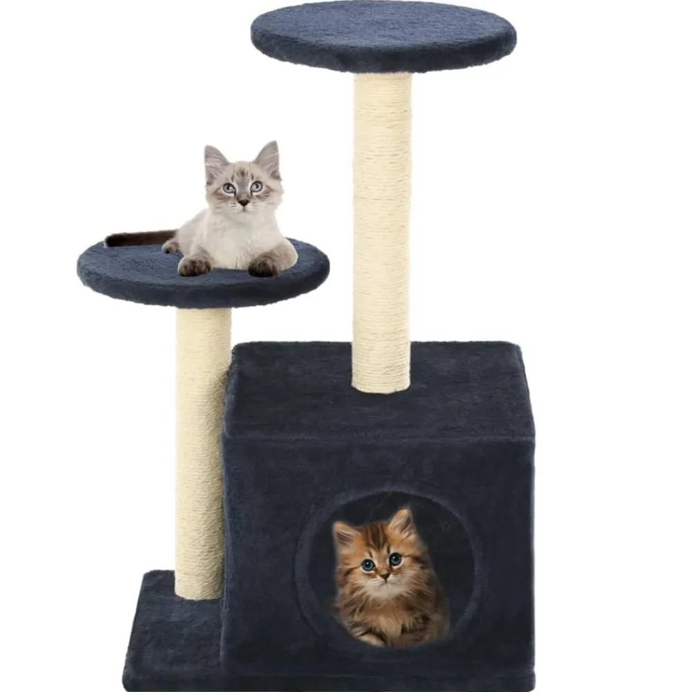 vidaXL Rascador para gatos con poste de sisal 60 cm Azul oscuro Online