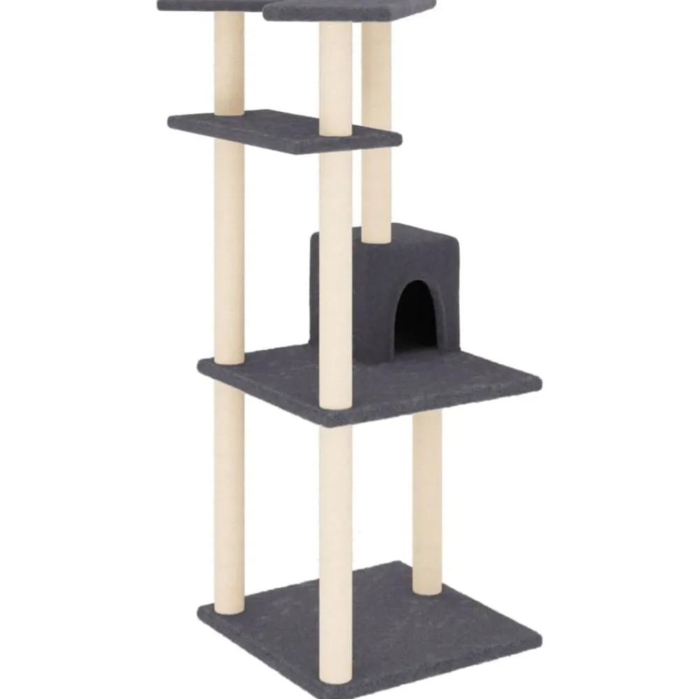 vidaXL Productos Para Mascotas-Rascador para gatos con postes de sisal 123 cm