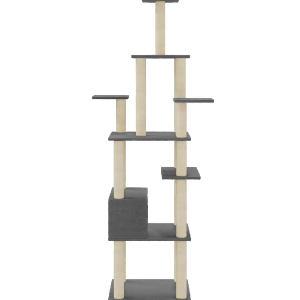 vidaXL Rascador para gatos con postes de sisal 183 cm Gris oscuro Online