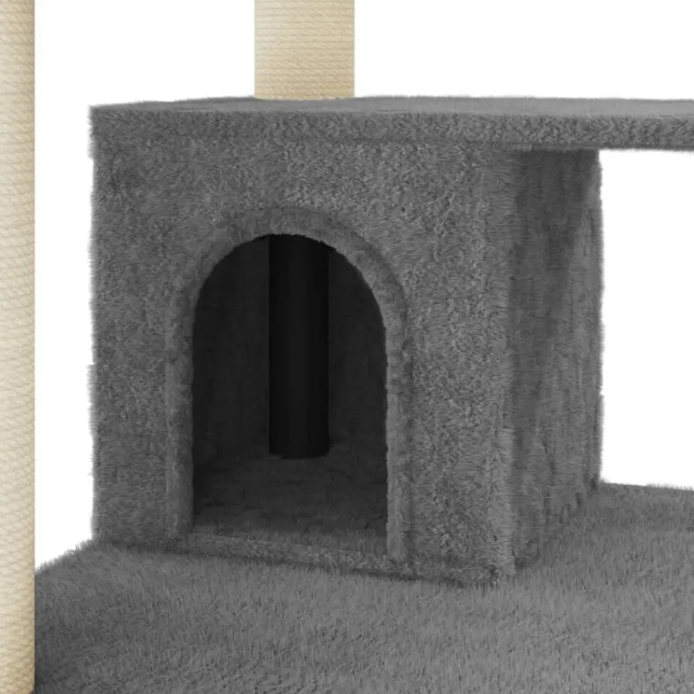 vidaXL Rascador para gatos con postes de sisal 183 cm Gris oscuro Online