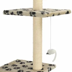 vidaXL Rascador para gatos con postes de sisal huellas beige 260 cm Beige con huellas de patas Discount