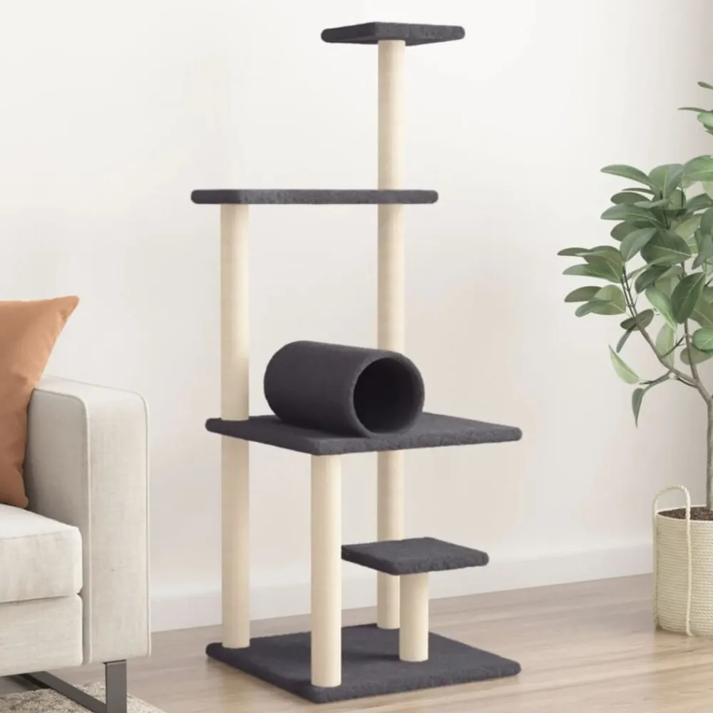 vidaXL Productos Para Mascotas-Rascador para gatos con postes de sisal 136 cm