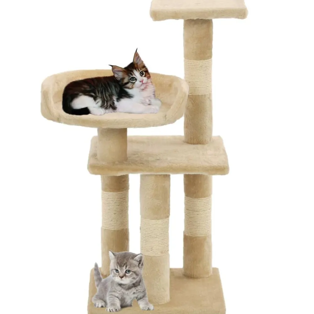 vidaXL Productos Para Mascotas-Rascador para gatos con postes de sisal 65 cm beige