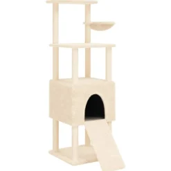 vidaXL Rascador para gatos con postes de sisal 153 cm Crema New
