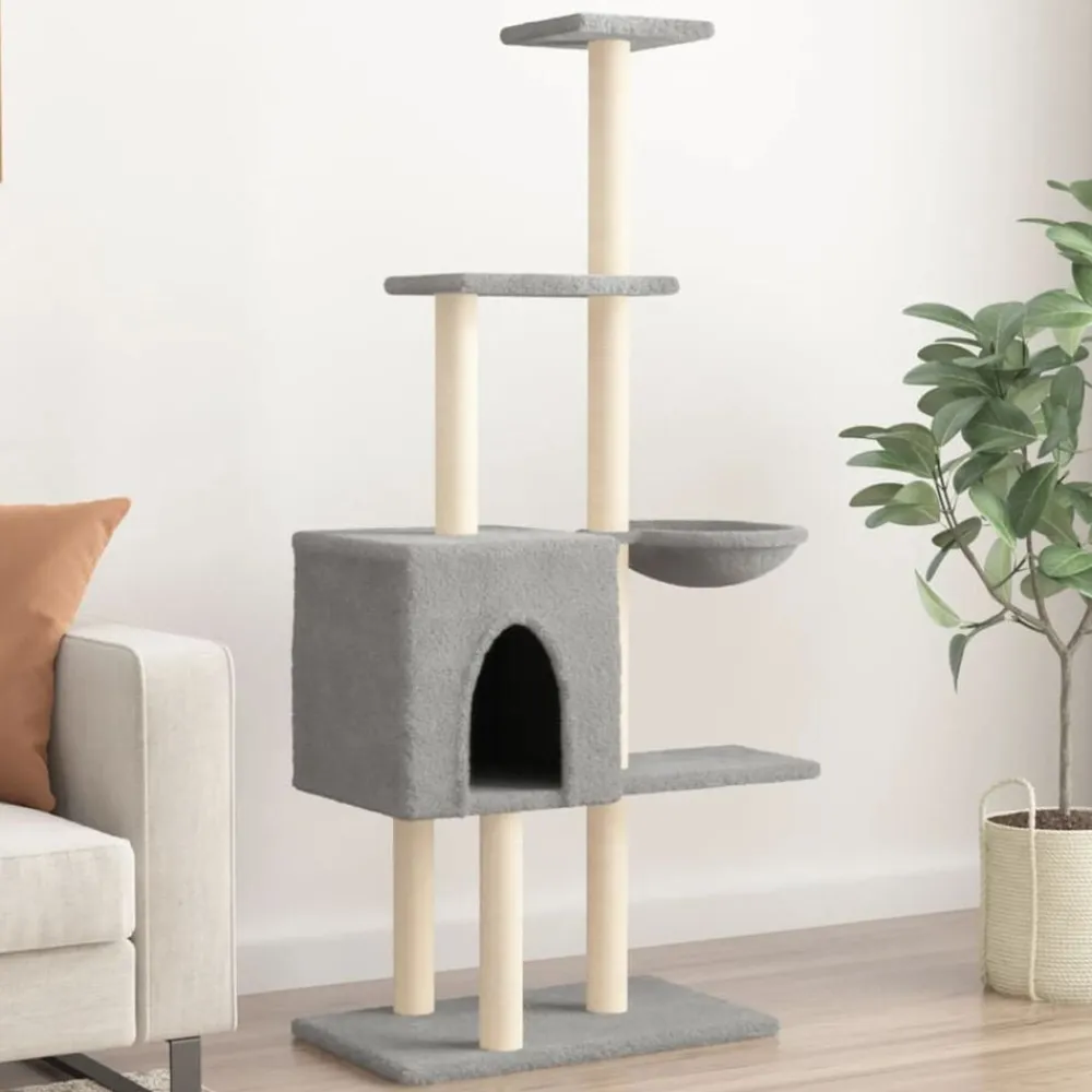 vidaXL Productos Para Mascotas-Rascador para gatos con postes de sisal 145 cm