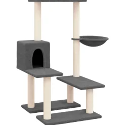 vidaXL Rascador para gatos con postes de sisal 94,5 cm Gris oscuro Discount
