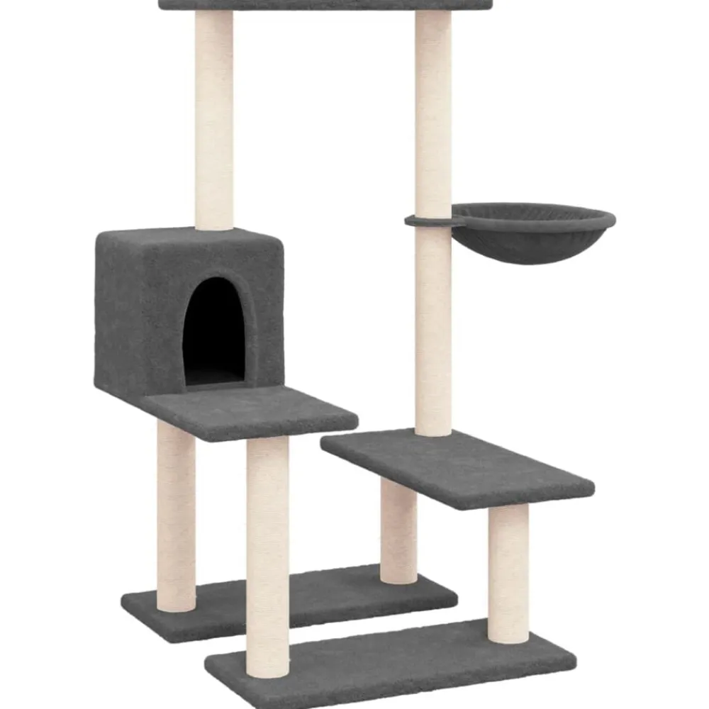 vidaXL Rascador para gatos con postes de sisal 94,5 cm Gris oscuro Discount