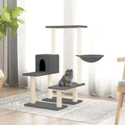vidaXL Rascador para gatos con postes de sisal 94,5 cm Gris oscuro Discount