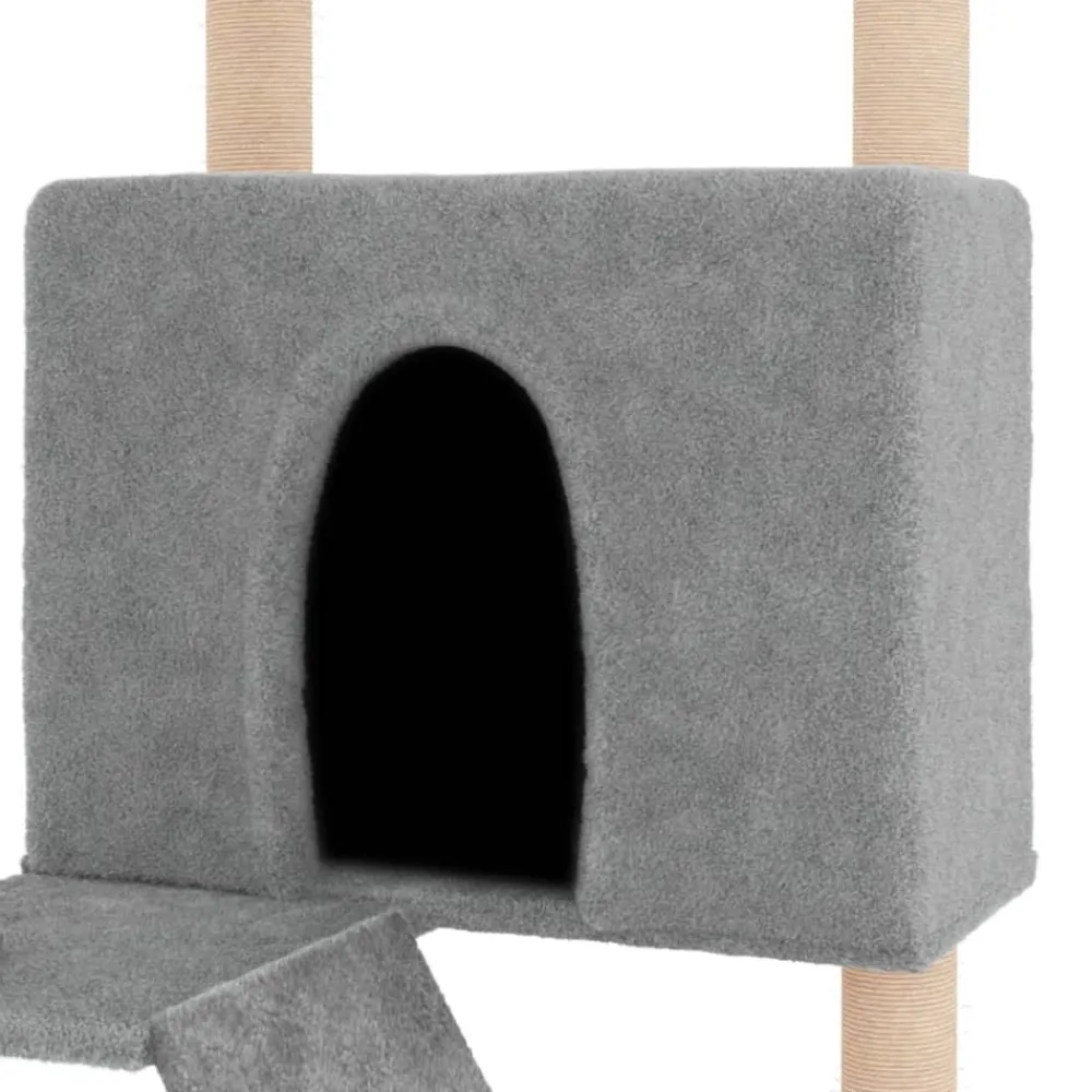 vidaXL Rascador para gatos con postes de sisal 143 cm Gris claro