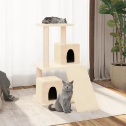 vidaXL Rascador para gatos con postes de sisal color 82 cm Crema