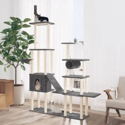 vidaXL Rascador para gatos con postes de sisal 279 cm Gris oscuro Outlet